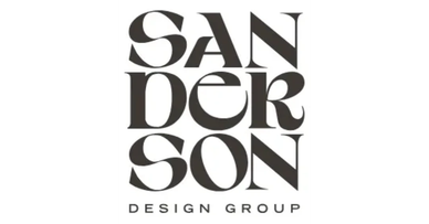 Sanderson Design Group logo in black and white.