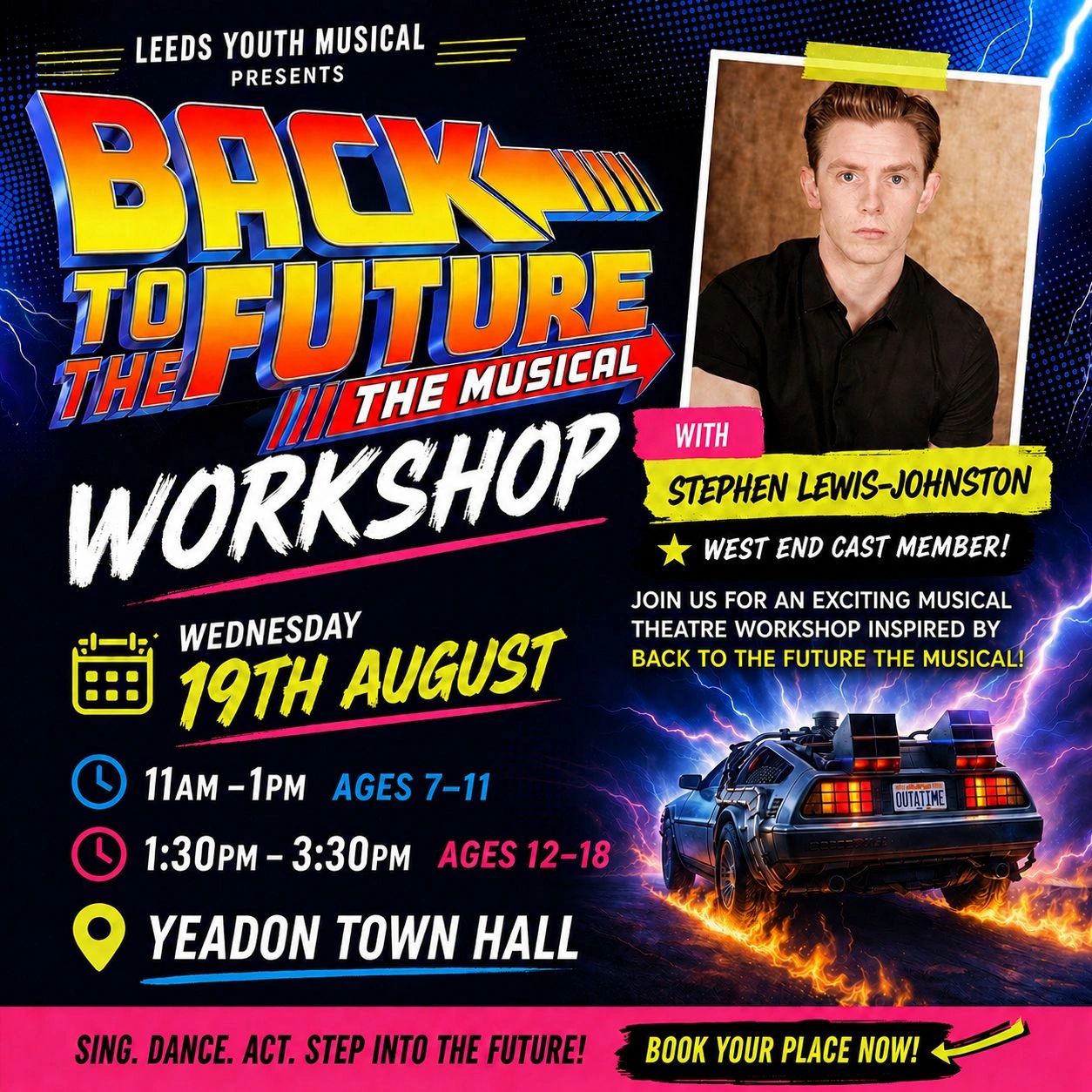 Back to the Future workshop with Stephen Lewis-Johnston at Yeadon Town Hall on 19th August.