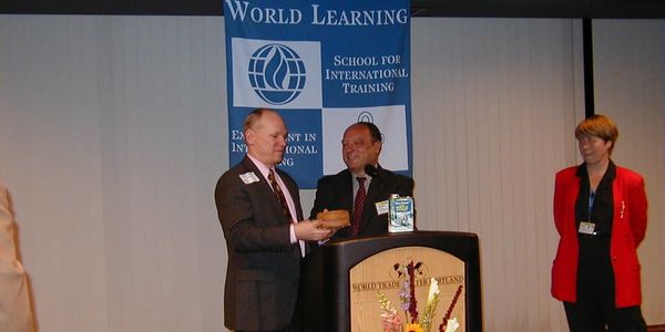 Service award granted to Dr. Fantini by World Learning at the SIETAR Conference in 2002.