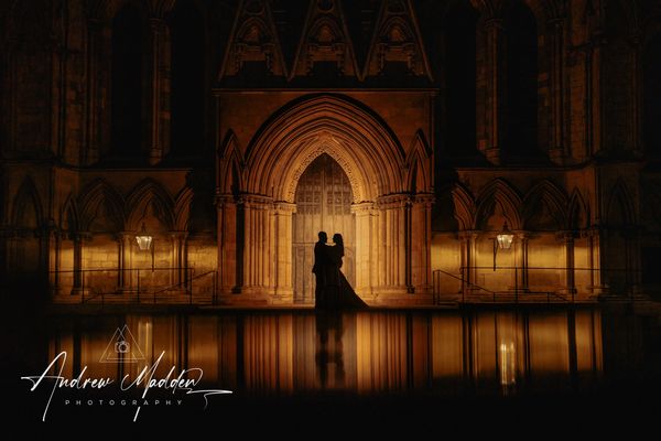 Newly wed romantic silhouette, Eastwood, Nottingham