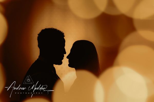 Newly wed romantic silhouette, Eastwood Hall, Nottingham