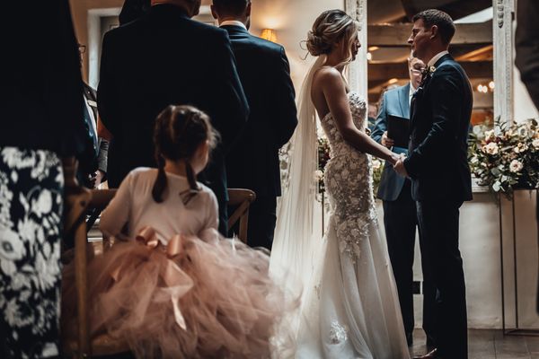 Nottinghamshire Documentary Wedding Photographer, Little Girls Wedding Dream, Pink Frock Wedding