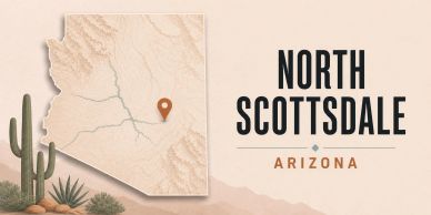 Map pinpointing North Scottsdale, Arizona.