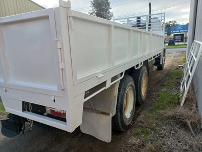 White flatbed track after blasting and restoration. 