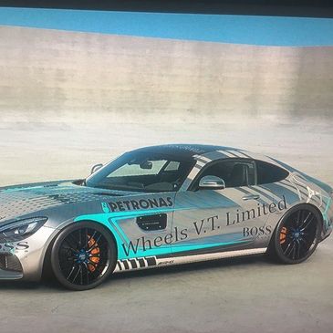 Mercedes sports car sponsored by Wheels VT