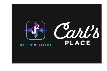 Carl's Place Golf Simulators logo with soundwave.