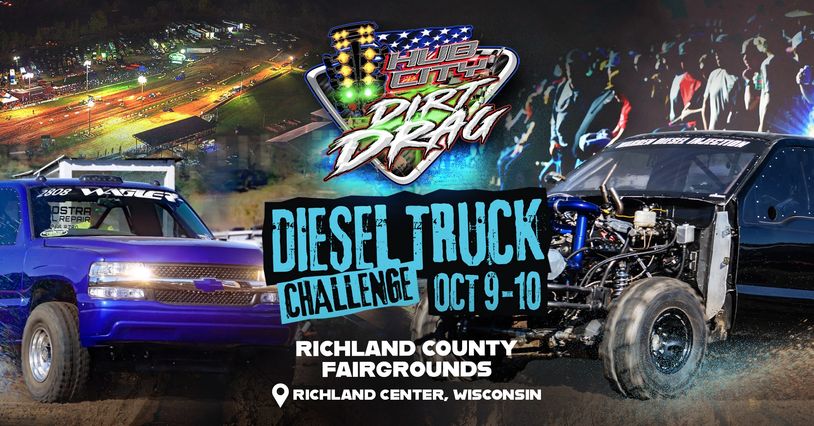 Advertisement for Diesel Truck Challenge at Richland County Fairgrounds, Oct 9-10.
