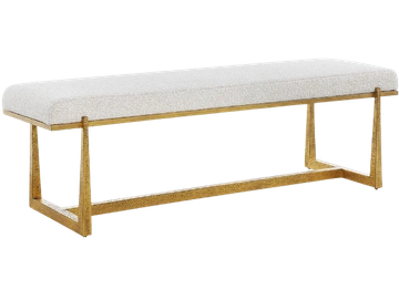 Modern console table with a unique vertical cutout design in wood.