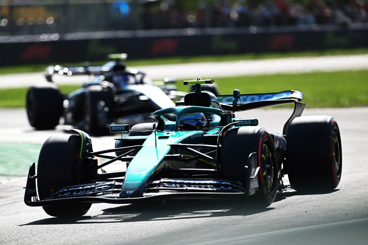 Fernando Alonso driving the Aston Martin AMR25 during F1 Italian GP qualifying at Monza, 2025.