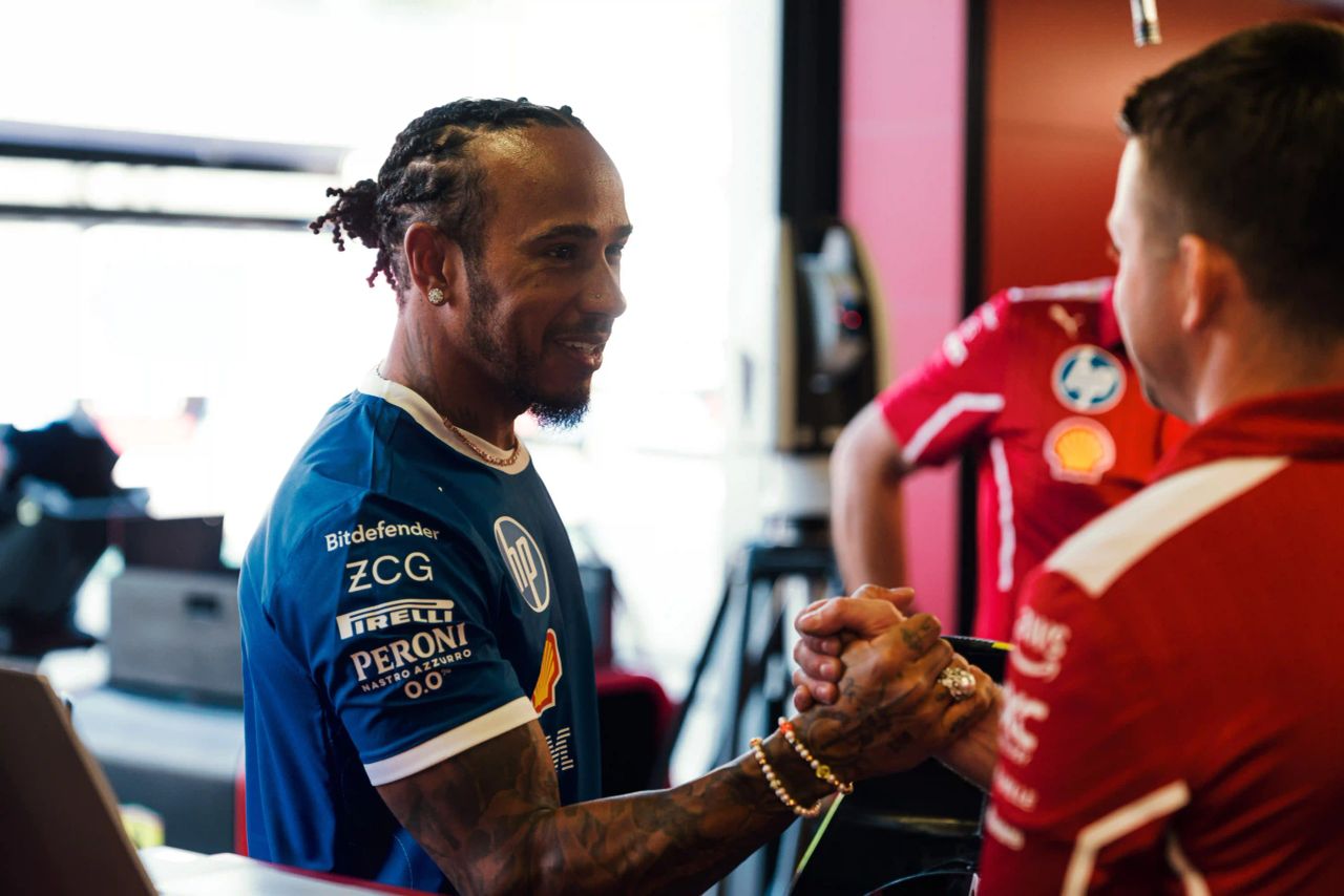 Lewis Hamilton in Ferrari colours at Monza during the 2025 Italian Grand Prix weekend. The Briton led FP1 ahead of team-mate Charles Leclerc. Lewis Hamilton in Ferrari colours at Monza during the 2025 Italian Grand Prix weekend. The Briton led FP1 ahead of team-mate Charles Leclerc.
