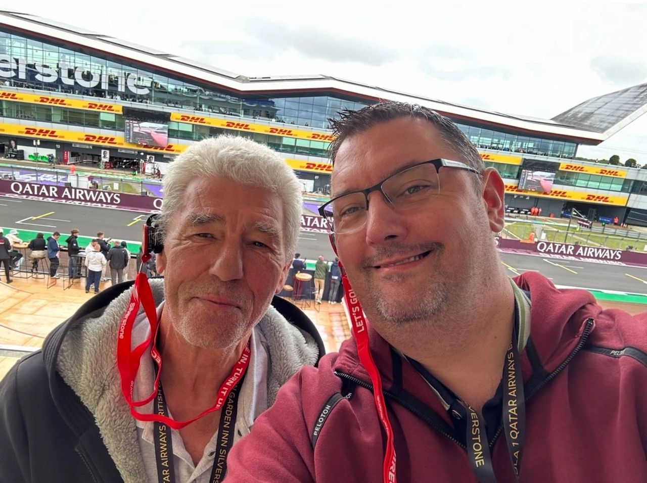 Terry Widdows and his dad at Silverstone ahead of the 2026 British Grand Prix ticket release. 📷 Coffee Corner Motorsport