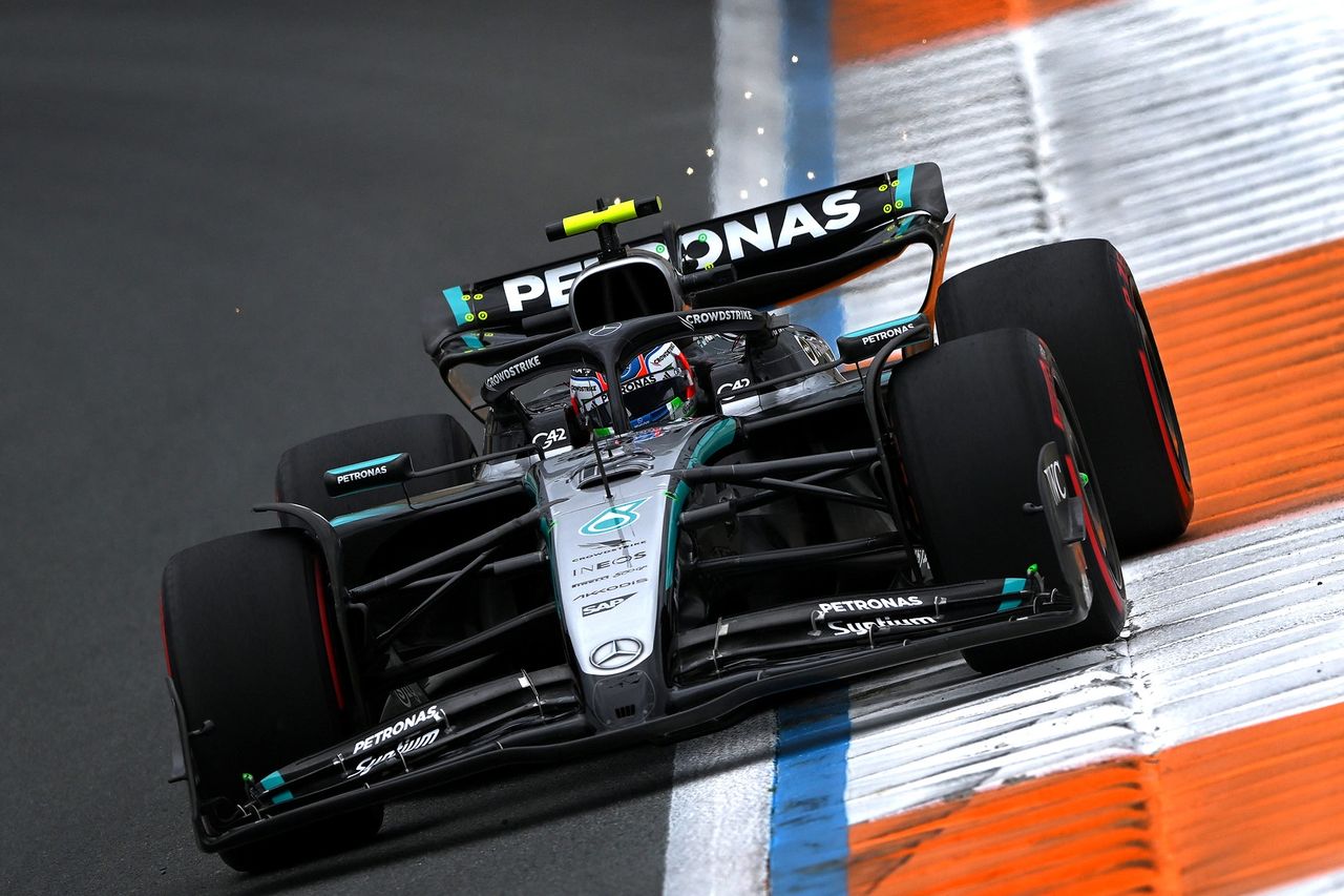 Kimi Antonelli in action at Zandvoort before his collision with Charles Leclerc brought out the second Safety Car. 📸 Photo credit: Mercedes-AMG F1 Media