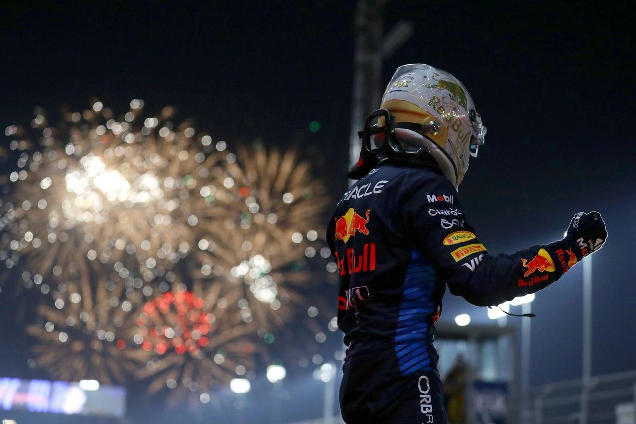 Max Verstappen celebrates in parc ferme as fireworks explode at Lusail International Circuit after the F1 Grand Prix of Qatar. Safety and travel uncertainty ahead of 2025 race. Max Verstappen celebrates in parc ferme as fireworks explode at Lusail International Circuit after the F1 Grand Prix of Qatar. Safety and travel uncertainty ahead of 2025 race.