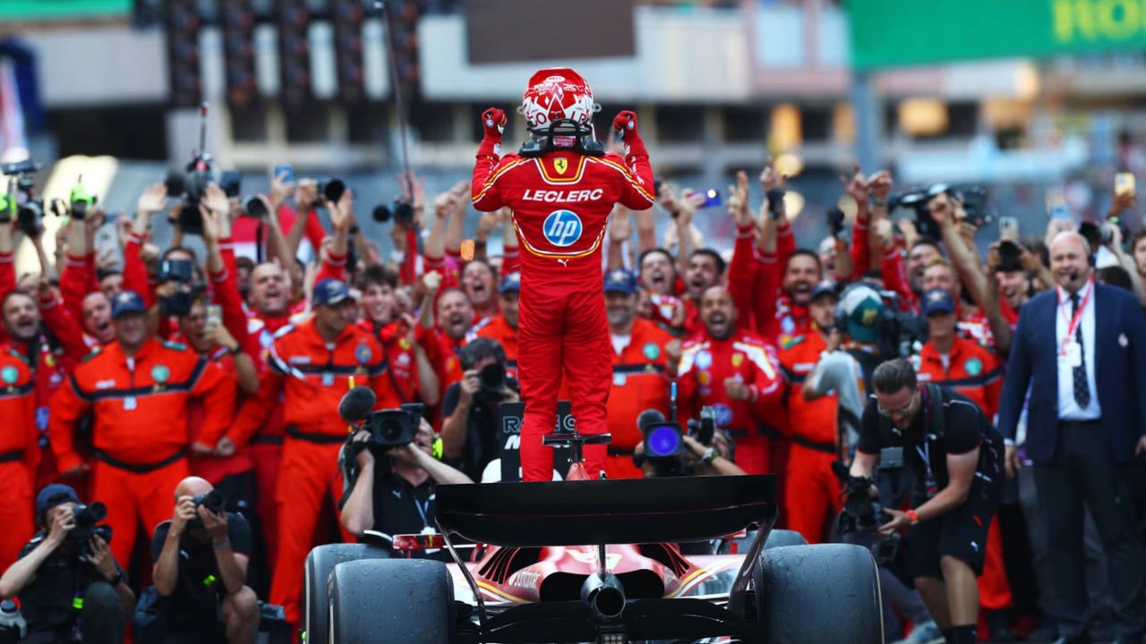 Charles Leclerc winning in Monaco 2024
