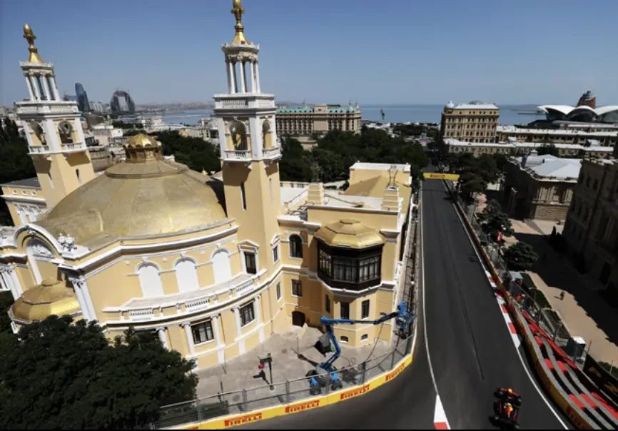Formula 2 at Baku City Circuit castle section, Azerbaijan Formula 2 at Baku City Circuit castle section, Azerbaijan