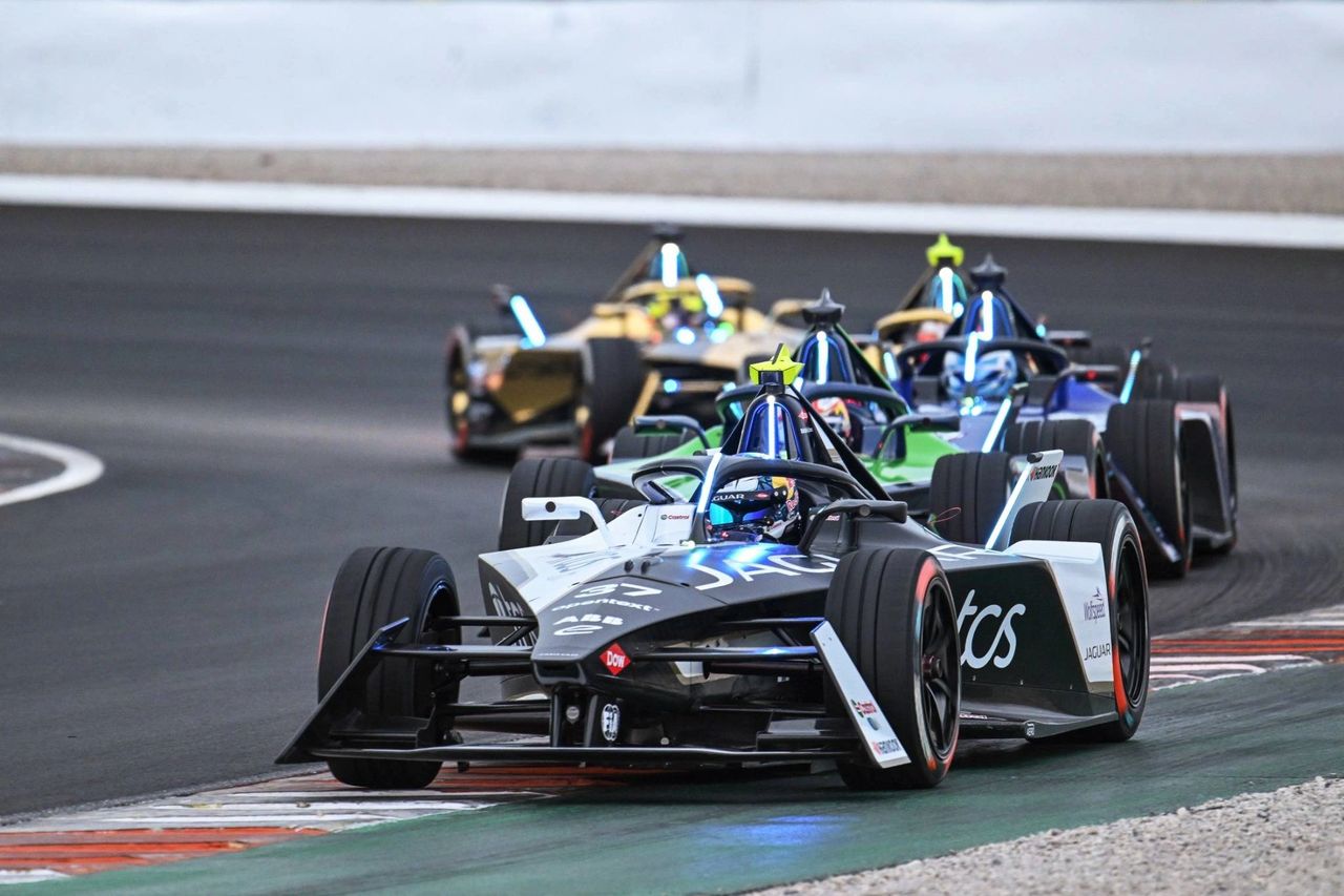 Formula E GEN3 Evo race cars in action during FIA World Championship testing