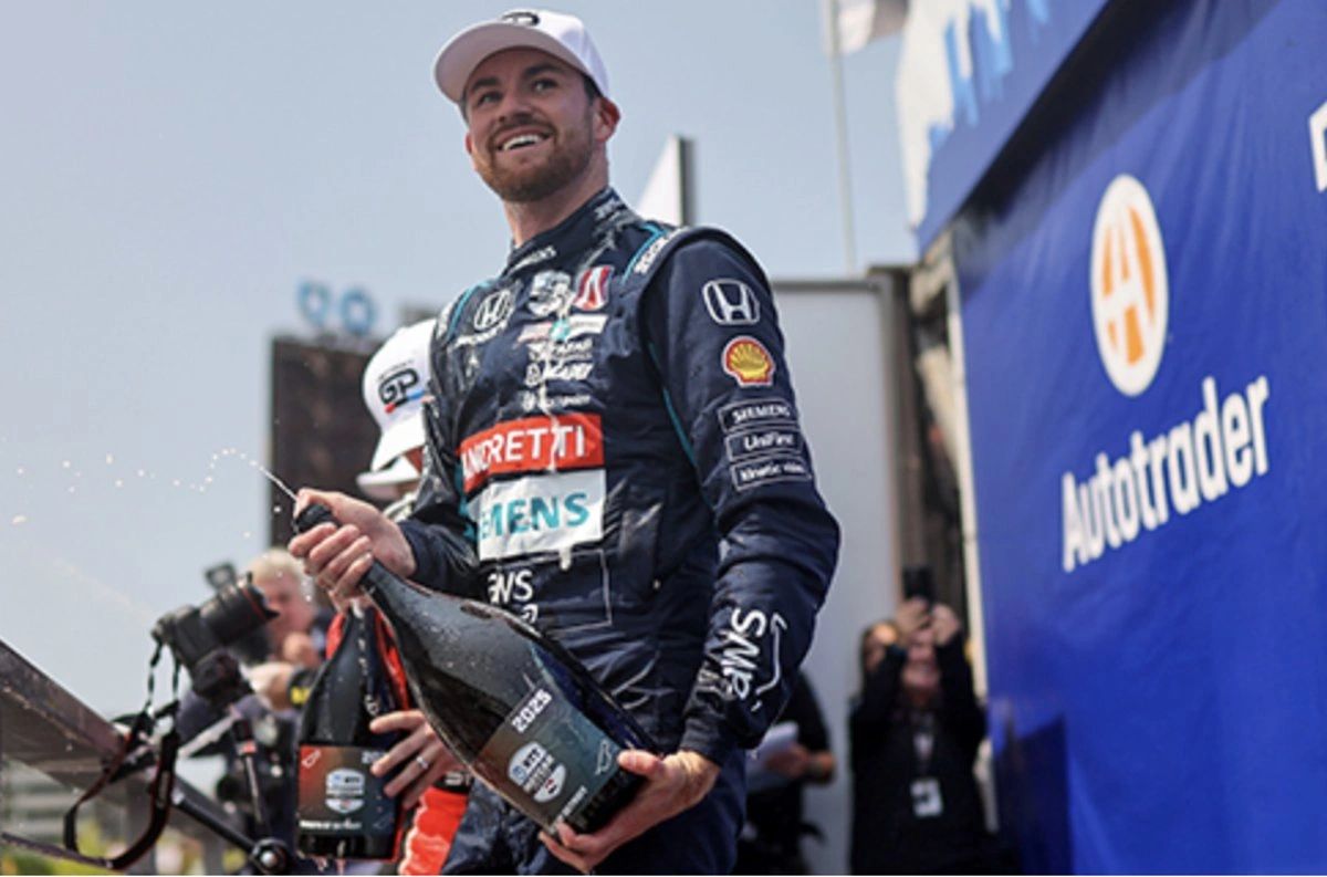 Kyle Kirkwood clinches a dramatic win at the 2025 Chevrolet Detroit Grand Prix, overcoming wing damage and late cautions to lead an Andretti double podium.