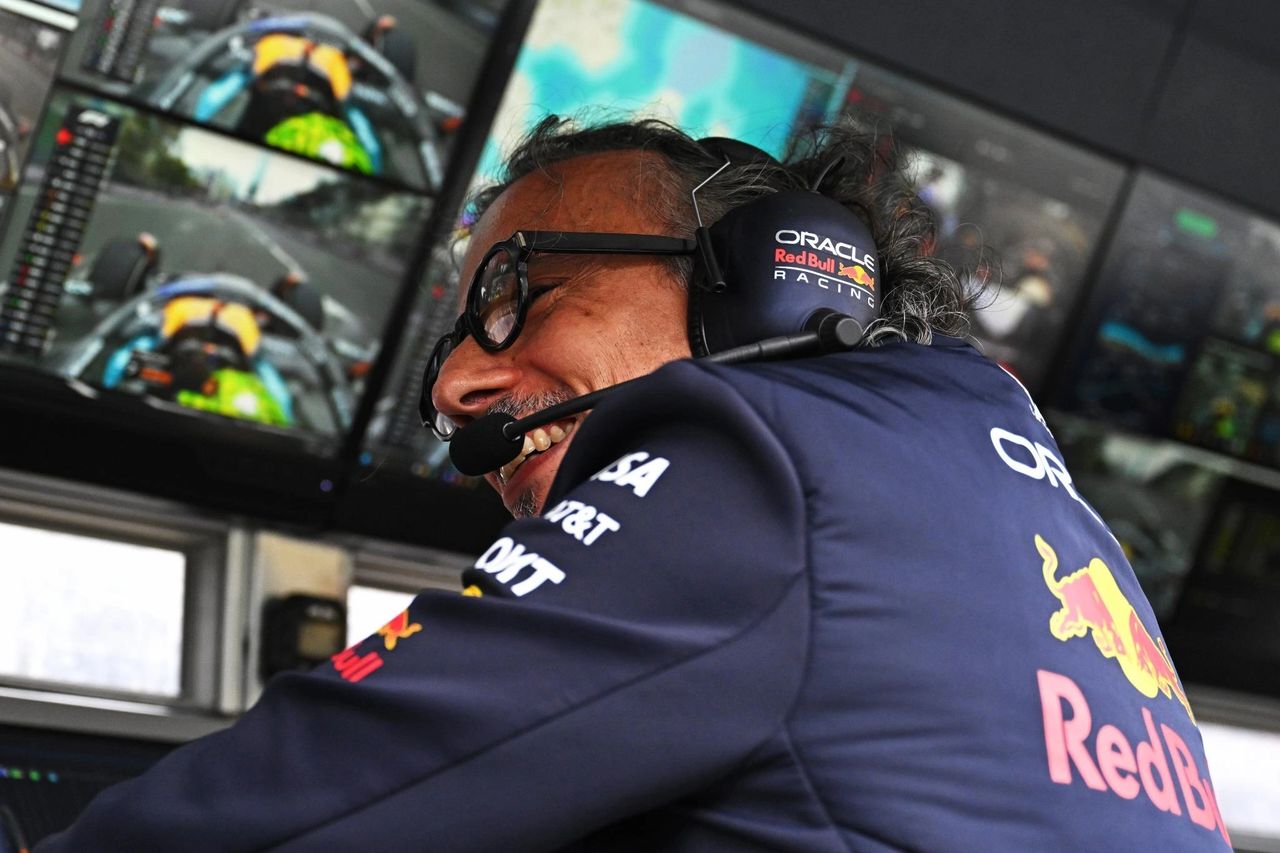 Laurent Mekies leads Red Bull from the pit wall during the 2025 Baku Grand Prix. The new Team Principal has overseen Verstappen’s revival and back-to-back wins since the Monza floor upgrade