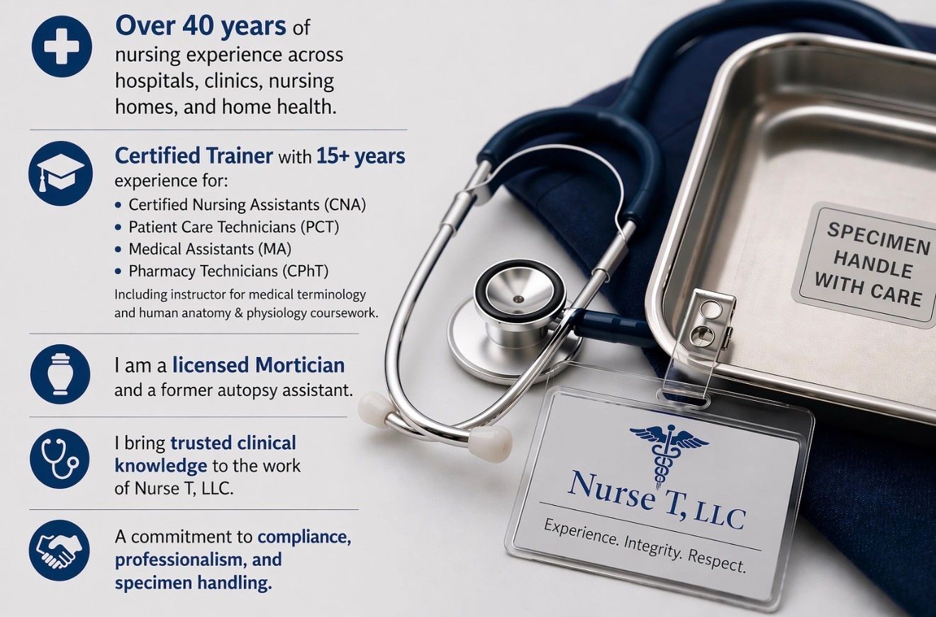 Professional nursing and mortician services with over 40 years of experience and commitment to quality care.