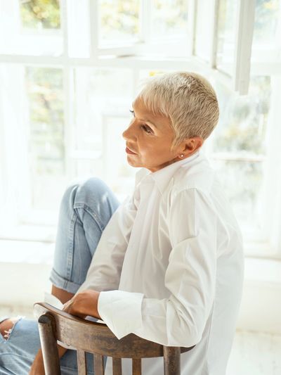 Middle age woman aging in place at home