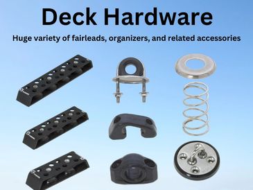 Huge variety of deck hardware: fairleads, organizers, mounting hardware and related accessories