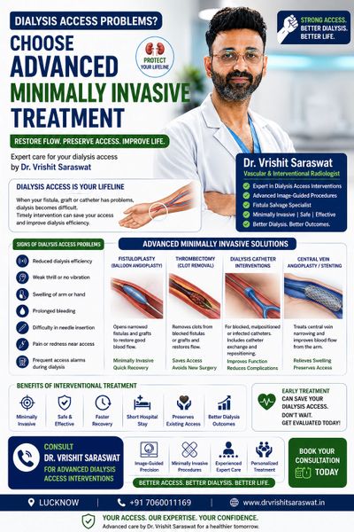 Dialysis access intervention procedure
AV fistula angioplasty
Dialysis fistula treatment in Lucknow
