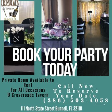 Private upstairs available to rent for all occasions and Events  