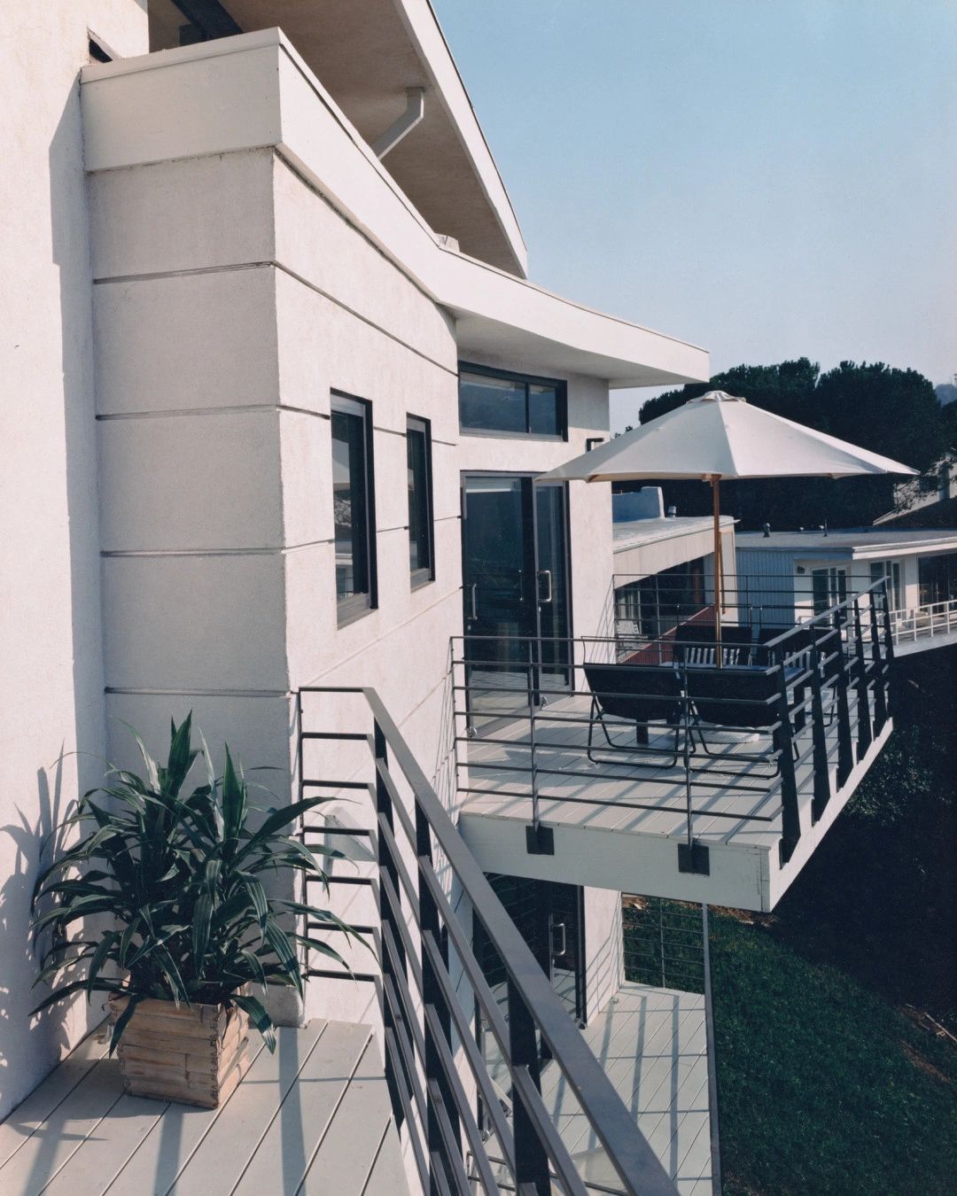 Balcony view of modern house