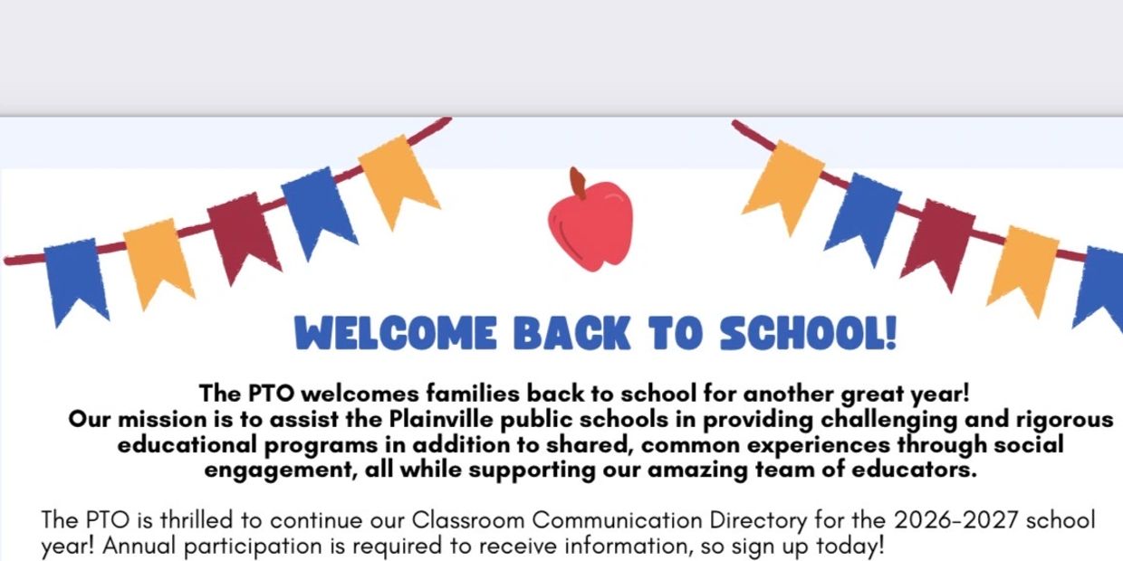 Welcome back to school message from PTO for the 2026-2027 school year.