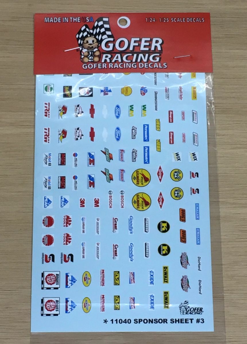GOFER RACING SPONSOR SHEET 3 DECALS