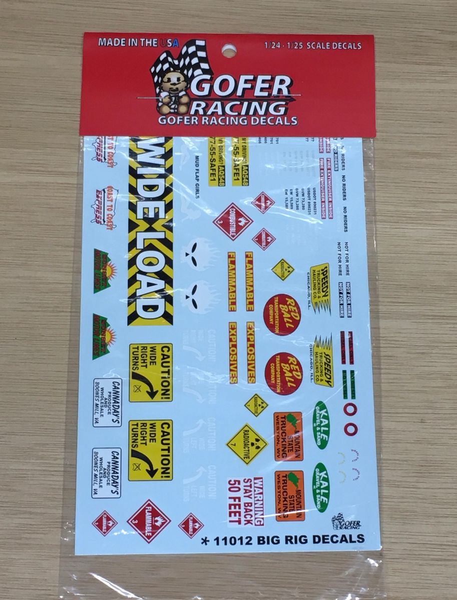 GOFER RACING BIG RIG DECALS