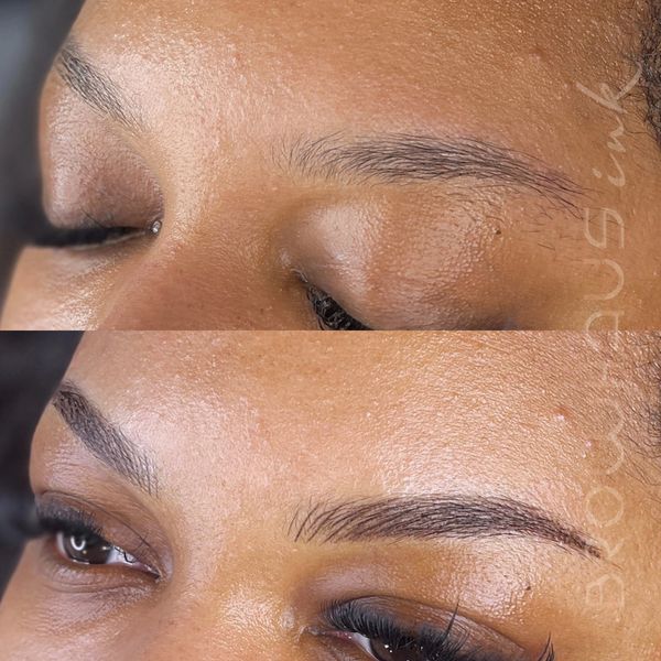 natural pmu combo nano ombré brows brooklyn