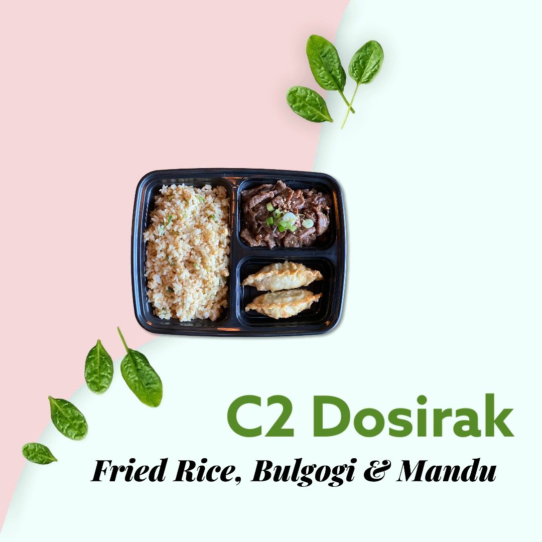 c2 Korean dosirak fried rice, mind and bulgogi