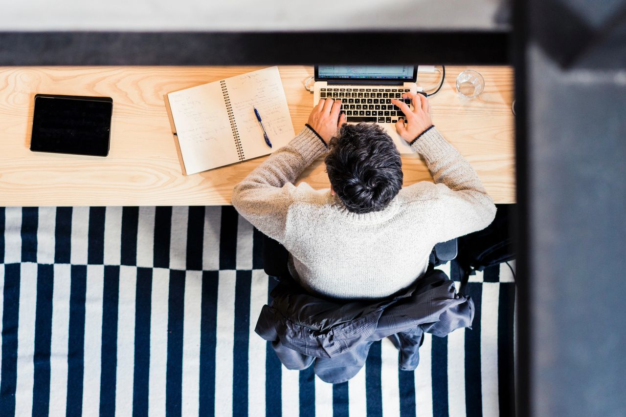 person working in a cafe