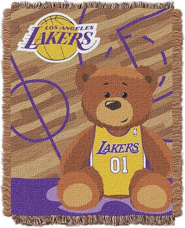 Northwest NBA Los Angeles Lakers Unisex-Baby Woven Jacquard Tapestry Throw Blanket, 36" x 46", 
