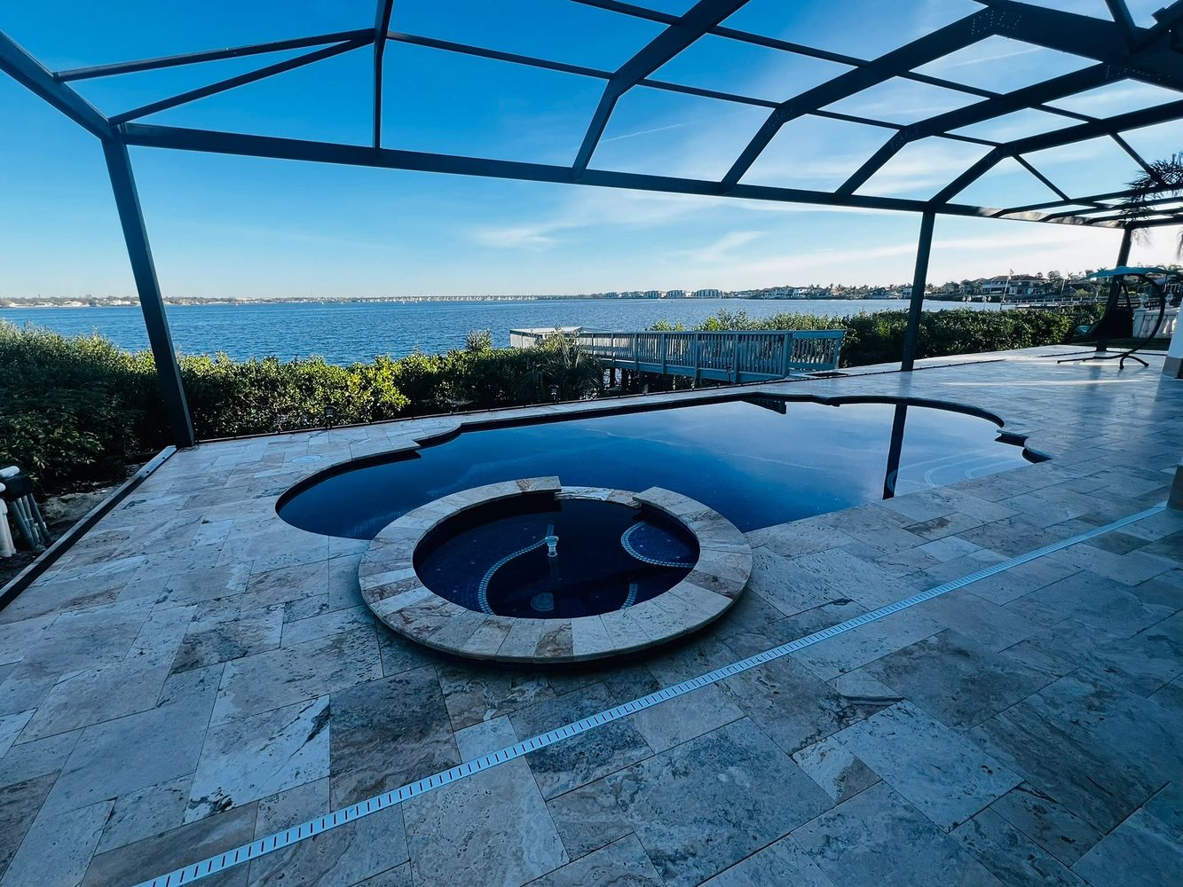 Pool Cage Restoration and Panoramic View in Estero, Florida