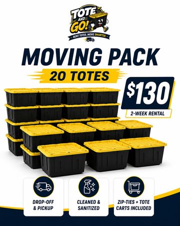 20 moving totes for $130 rental.