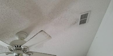 Contaminated supply vent and ceiling