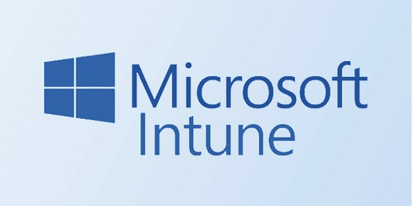 Microsoft Intune logo with blue Windows symbol and text.