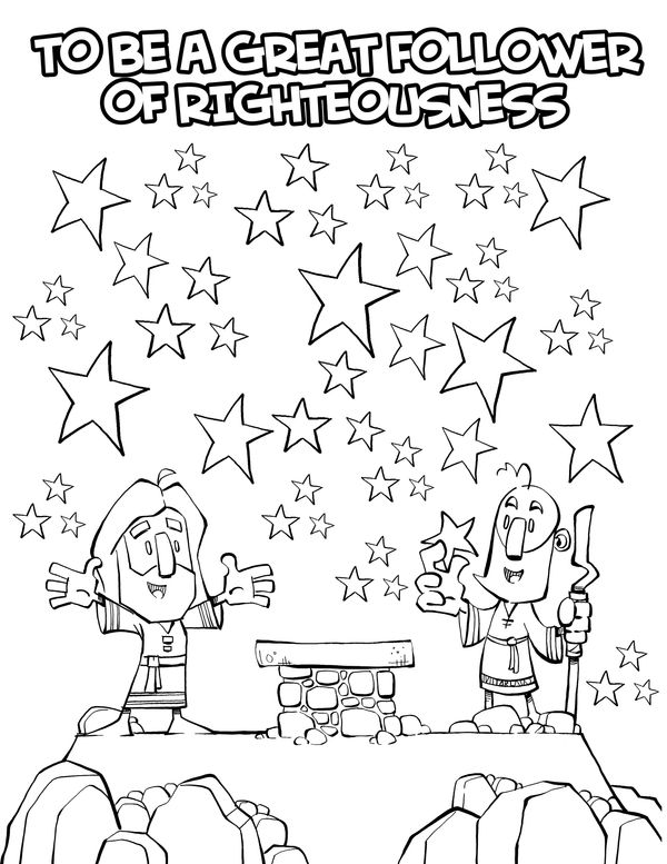 Two cartoon men with stars and the words 'To Be A Great Follower Of Righteousness'.
