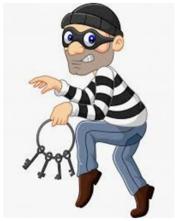 <img  src="thief with stolen keys.jpg"  alt-" warning about thief approaching property with stolen k