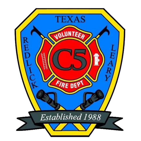 Emblem of Redlick Leary Volunteer Fire Department in Texas, established 1988.