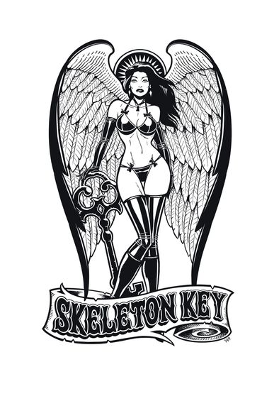 Skeleton key angel graphic