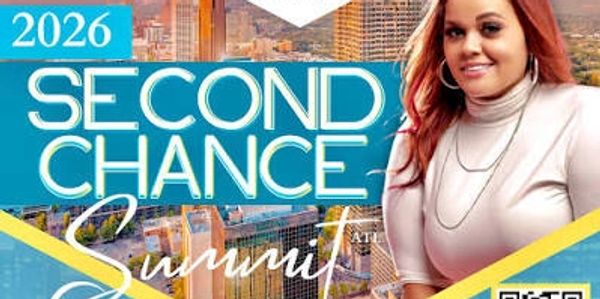 2026 Second Chance Summit event advertisement with a smiling woman.