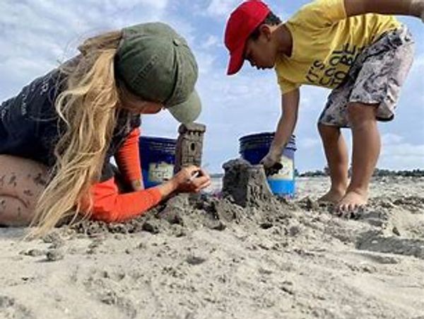 kids building sand castles
