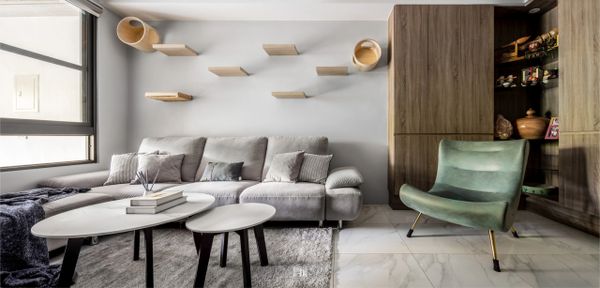 首緒設計,台中室內設計,透天設計,台中室內裝修,台中舊屋翻修,西屯室內設計,現代風設計,客廳設計,天花板設計,貓跳台設計,財位櫃設計