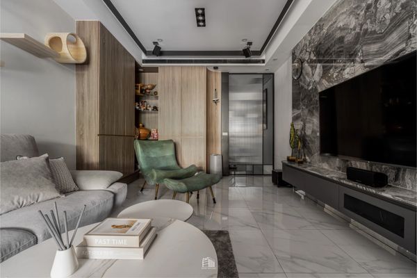 首緒設計,台中室內設計,透天設計,台中室內裝修,台中舊屋翻修,老屋翻新,西屯室內設計,現代風設計,客廳設計,天花板設計,雙眼皮吊頂,鋁框門設計,電視牆設計