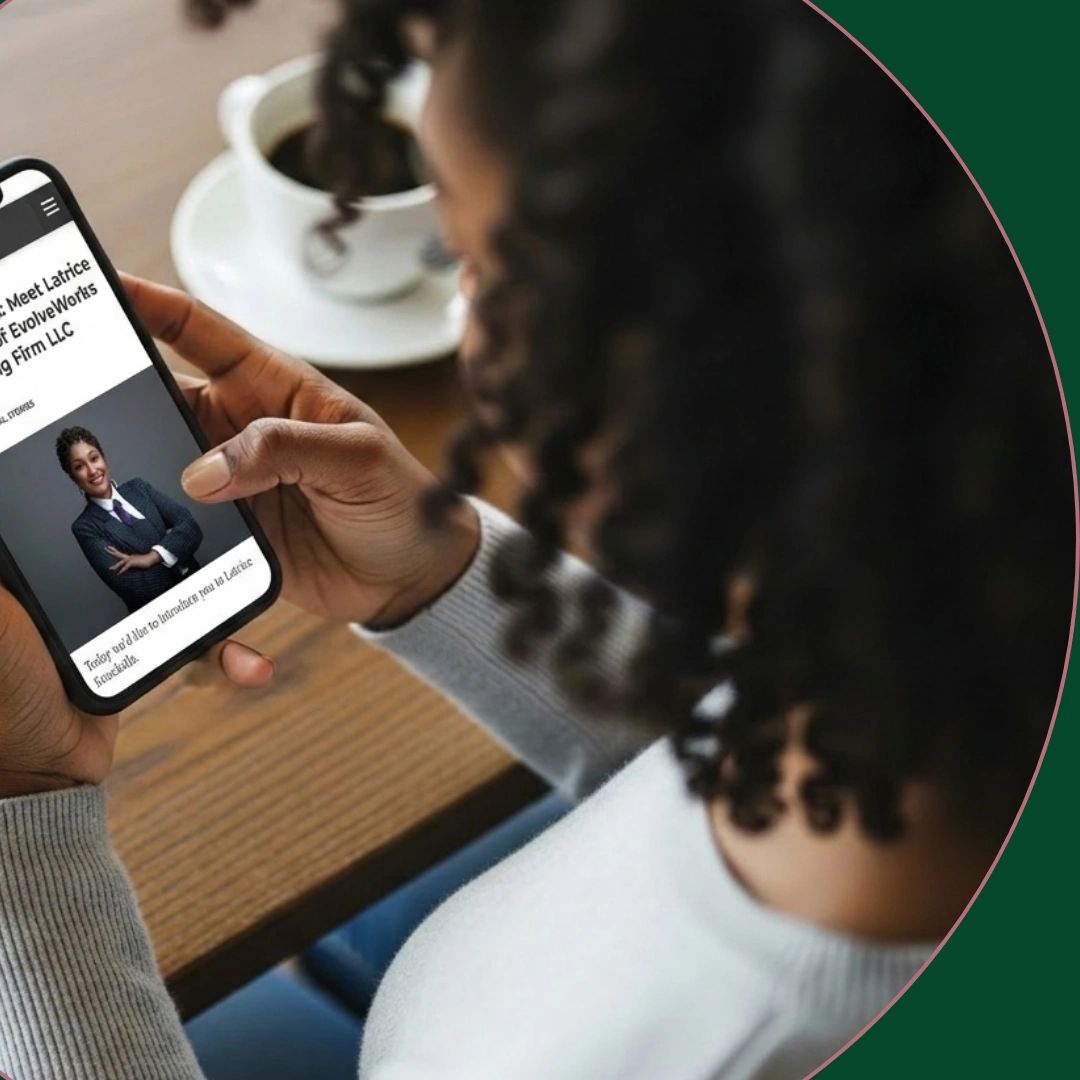 Person reading about Latrice on a smartphone over coffee.