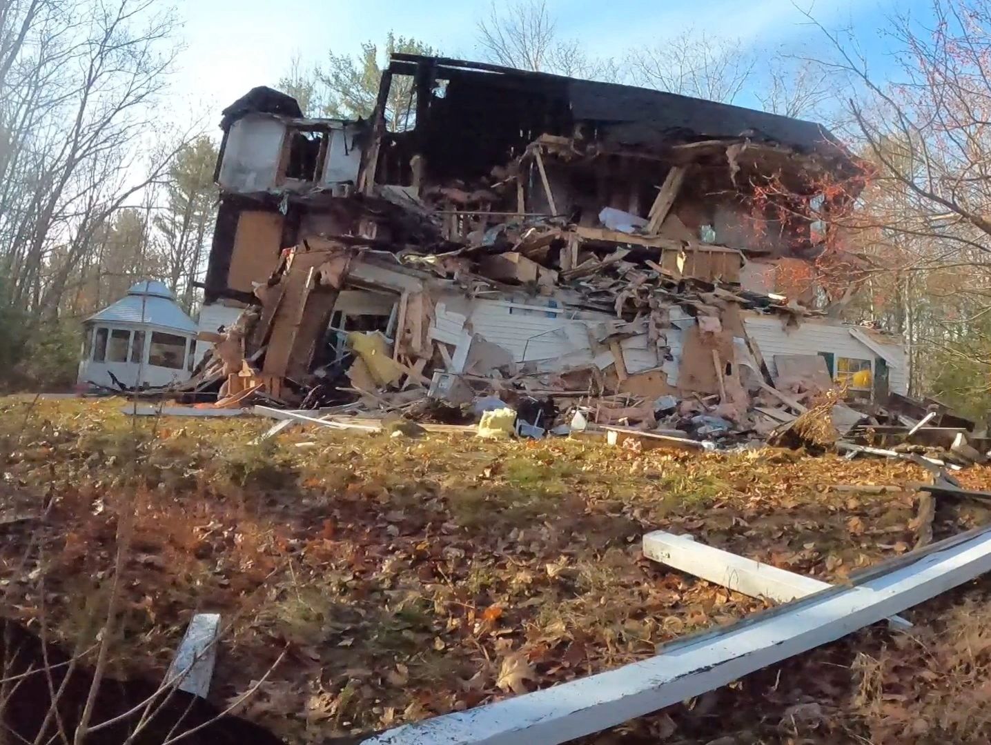 Complete house demolition in Biddeford Maine. 