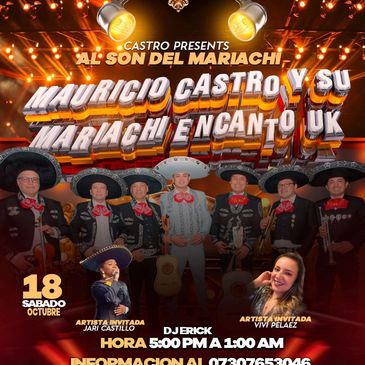 No te puedes perder este gran evento
Sábado 18 de Octubre el gran concierto AL SON DEL MARIACHI  Mau